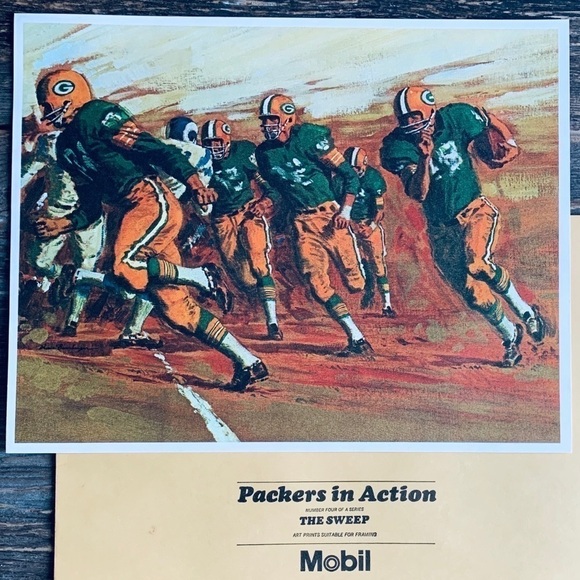 Green Bay Packers in Action The Sweep #4 Print VTG - Picture 8 of 8